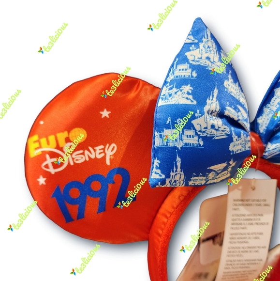 DISNEY PARIS 30TH ANNIVERSARY EURO DISNEY 1992 RETRO EARS HEADBAND - Picture 3 of 5